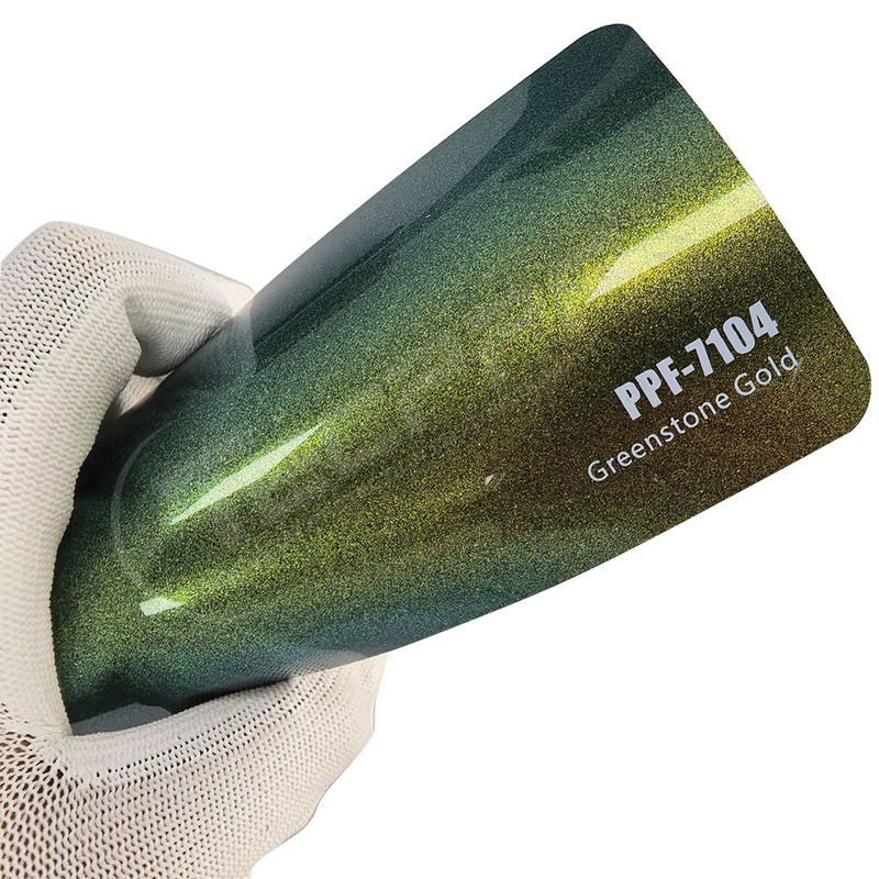 PPF-7104 หนังป้องกันสีสีสีทองสีเขียวสําหรับการกวาดรถ