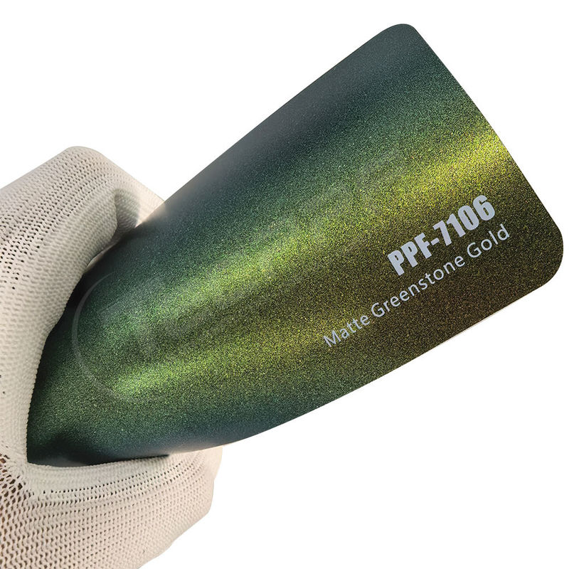 PPF-7106 Matte Greenstone Gold Color Paint Protection Film สําหรับการกรีดกรีดของรถยนต์