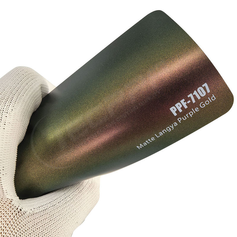 PPF-7107 Matte Langya Purple Gold Color Paint Protective Film สําหรับการกรีดรอยรถยนต์