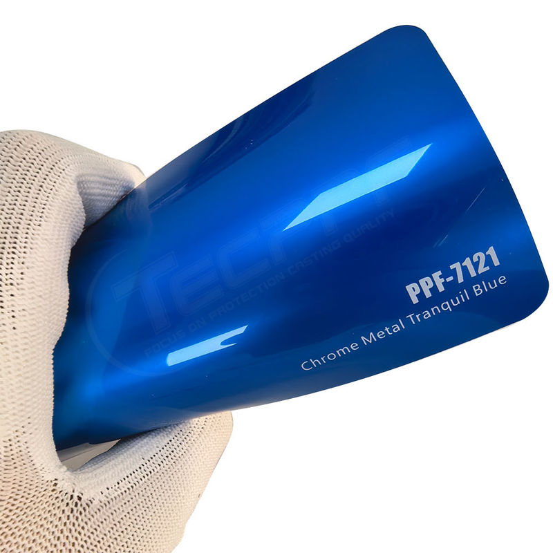 PPF-7121 โครมโลหะ สีน้ําเงินสงบ ผนังป้องกันสีสําหรับรอยขีดข่วนรถ
