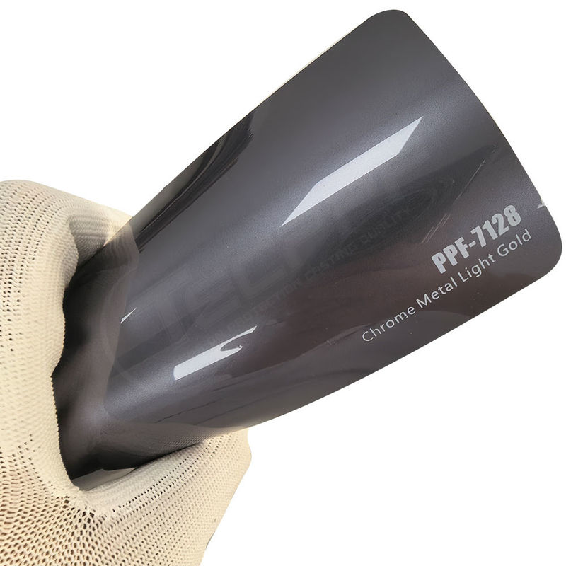PPF-7128 โครมเมทัล ไลท์ทอง สีสี ผนังป้องกันสีสําหรับการกวาดรถ